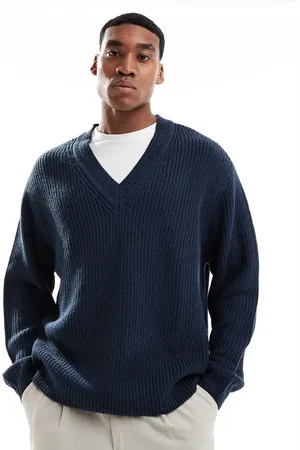 ASOS Oversized sømandstrøje med V-hals i ribstrik