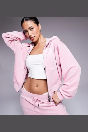 Juicy Couture Afslappet hættetrøje i velour med lynlås - Kun hos ASOS