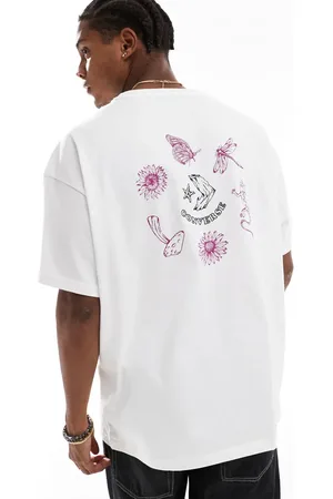 Converse T-shirt med tegnet kunstprint på ryggen