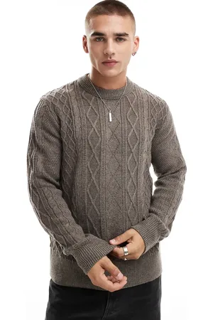 River Island Beige trøje i chunky kabelstrik-Neutral