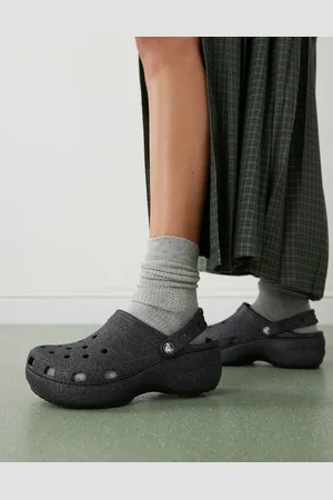 Crocs Croc - Sorte klassiske plateau-clogs med glimmer