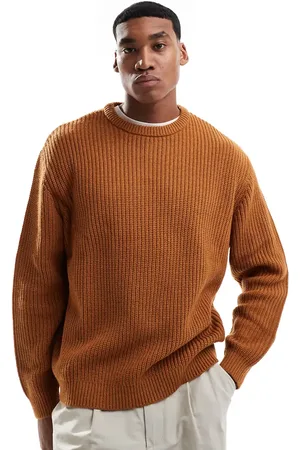 ASOS Oversized trøje i gyldenbrun patentstrik