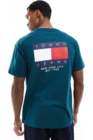 Tommy Hilfiger Grøn T-shirt med flaglogo på ryggen
