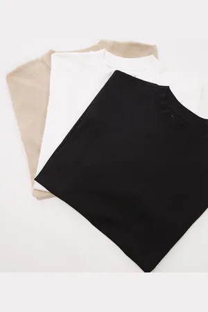 Topman Pakke med 3 oversized T-shirts i sort/hvid/beige