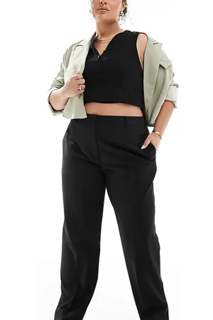 ASOS Curve - Sorte skræddersyede bukser i slim fit med lige ben