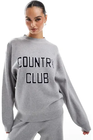 4th & Reckless Avery - Grå sweatshirt i jacquard-strik