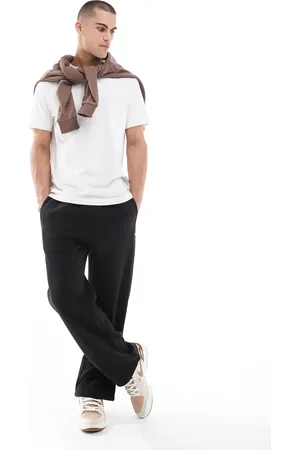 Pull&Bear Sorte og kraftige joggingbukser med vidde