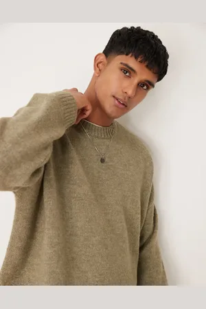 ASOS Super-oversized trøje i vamset strik i firkantet pasform-Grøn