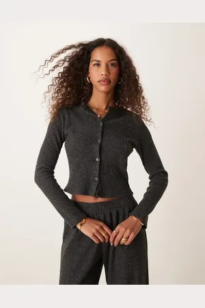 Miss Selfridge Cardigan i ribbet og børstet materiale