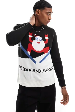 Only & Sons Jul - Sort striktrøje med julemandsdesign