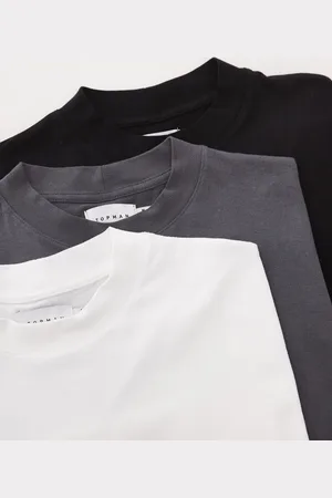 Topman Pakke med 3 oversized T-shirts i sort/hvid/koksgrå