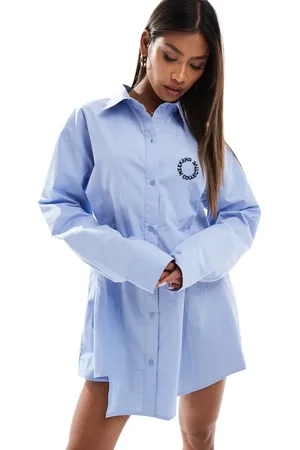 ASOS Weekend Collective - skjortekjole-Hvid
