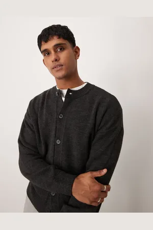 ASOS Koksgrå meleret cardigan i afslappet firkantet pasform i strik med rund hals