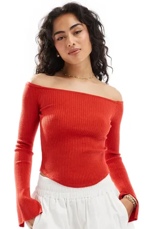 Cotton On Cotton On - Everfine - Let offshoulder-trøje med buet kant i