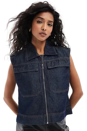 Pieces® Denimvest med lynlås