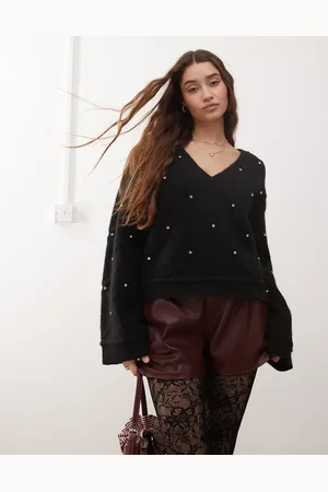 Miss Selfridge Trøje med brede ærmer og rhinstensmønster