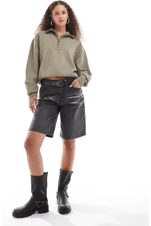 Dickies Seasonal - Oversized trøje med kvart lynlås i kakigrøn strik