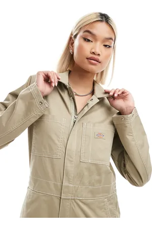 Dickies Vale - Kedeldragt-jumpsuit med lange ærmer i beige-Grøn