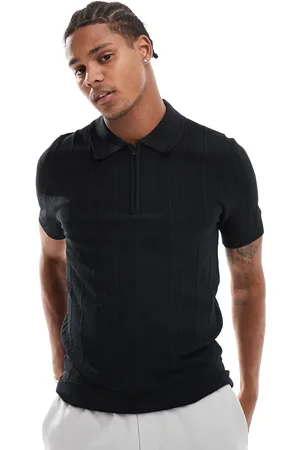 River Island Tætsiddende polo med sildebensmønster i strik