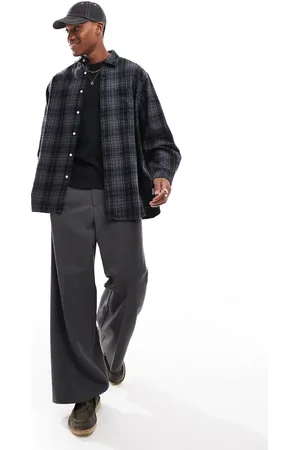 JACK & JONES Sort og oversized skjorte i bomuld med tern