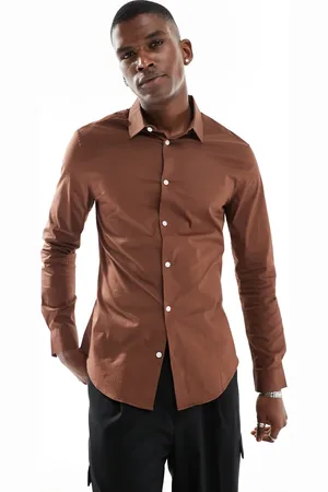 ASOS Poplin-skjorte med firkantet krave i skinny fit
