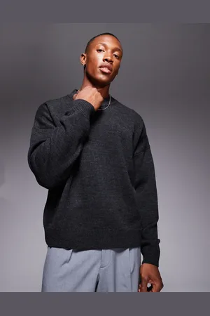 ASOS Koksgrå og oversized striktrøje med rund hals-Neutral