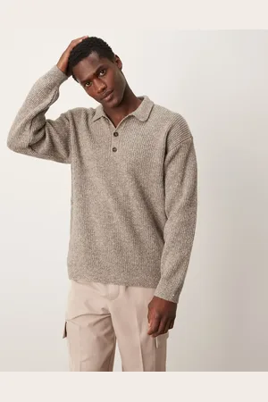 New Look Polotrøje i fisker-ribstrik-Neutral