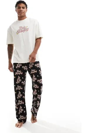 ASOS Sort pyjamassæt med 
