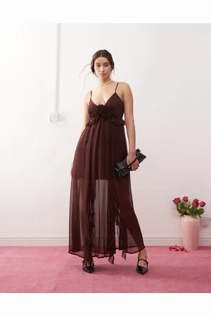 Miss Selfridge Cami-maxikjole med brystbuket-detalje i chiffon