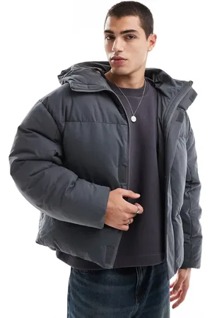 ASOS Grå oversized dynejakke med sømdetaljer