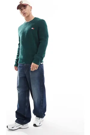 Tommy Hilfiger Mørkegrøn kabelstrikket bluse