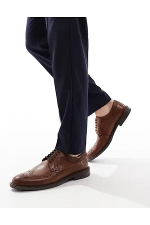 ASOS Gyldenbrune brogue-sko i læder med snøre
