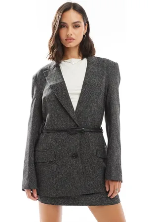 ASOS Oversized blazer med skulderpuder og bælte