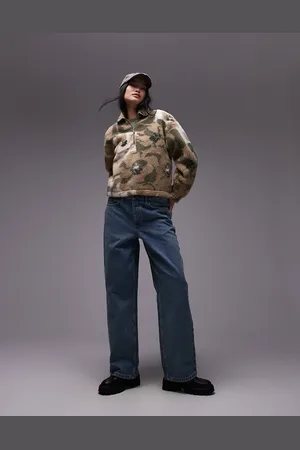 Lacoste Sweatshirt med halv lynlås og camouflage-mønster-Neutral