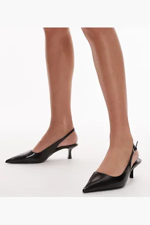 MANGO Sorte sko med høj hæl og slingback-rem