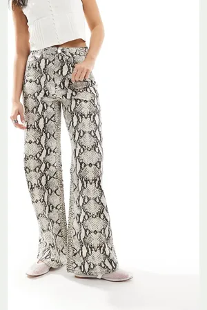 Threadbare Jeans med lige ben og slangeprint