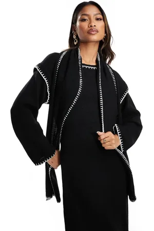 Kaiia Sweater-maxikjole med halstørklædedetalje og kontrasterende syninger