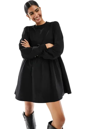 Miss Selfridge Minikjole med smock i poplin- og jerseyblanding