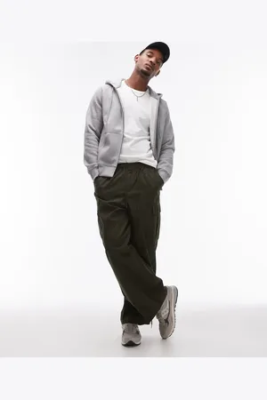 Topman Khakigrønne cargojeans med vidde