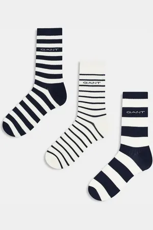GANT Marineblå sportssokker med stribe og logo i pakke med 3 par