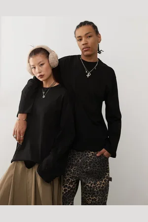 Reclaimed Unisex - oversized skater-T-shirt med lange ærmer