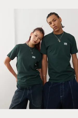 Vans Grøn kortærmet T-shirt med skakternslogo på venstre side af brystet
