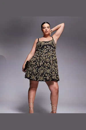 ASOS Curve - minikjole med blomsterudsmykning og burformet nederdel