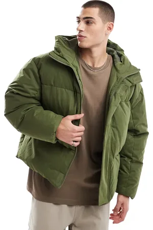 ASOS Kakigrøn og oversized dynejakke med syningsdetaljer