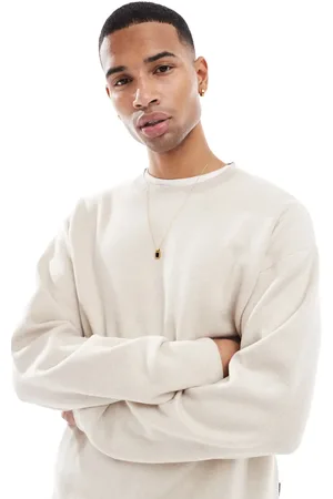 JACK & JONES Beige trøje i kompakt strik med oversized pasform-Neutral