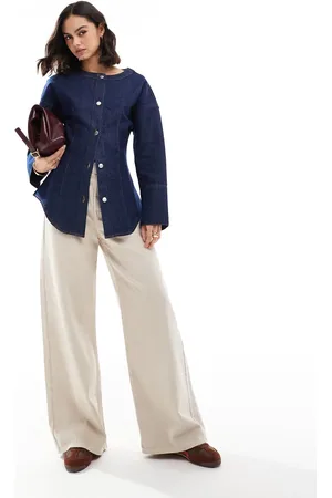 ASOS Indigoblå denimskjorte med indsyet talje