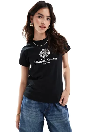 Ralph Lauren Sort kortærmet t-shirt med skjoldlogo