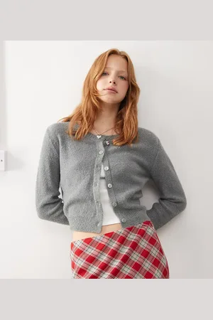 Reclaimed Grå mikro-cardigan