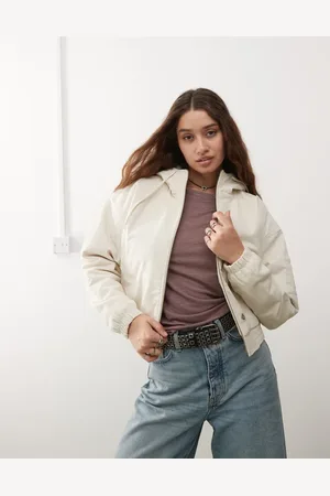 Dickies Offwhite jakke med hætte i fløjl