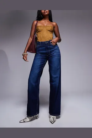 River Island Afslappede og mørkeblå jeans med lige ben